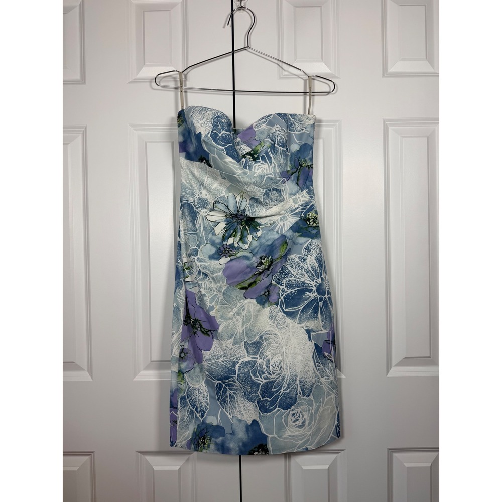 Karen Millen Floral Strapless Sheath Dress size 6